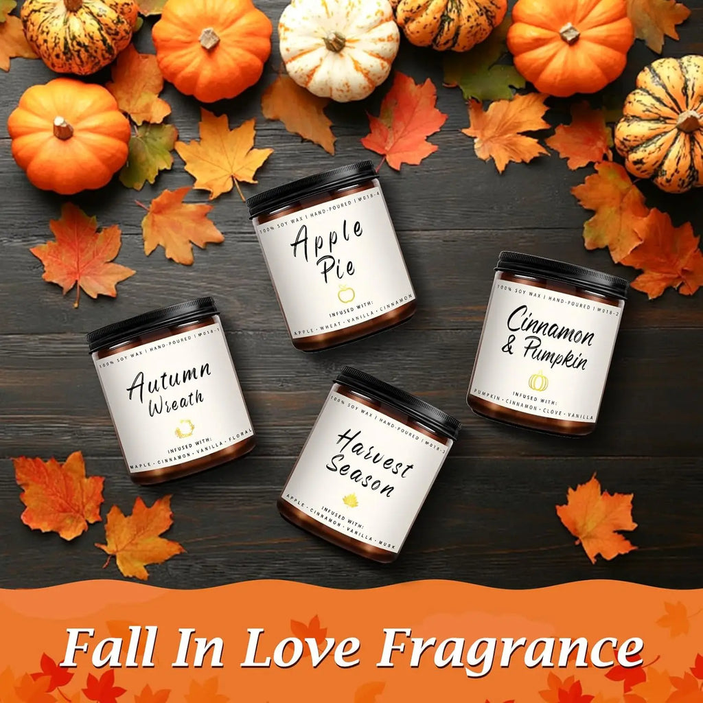 Candle Jars with Lid Fall Scented Candles for Home Soy Candles Gifts Fall Scents Candles Jar Home Decoration Birthday Candle