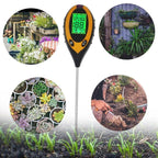 4 in 1 LCD Digital Soil Tester PH Water Moisture Temperature Sunlight Plant Test