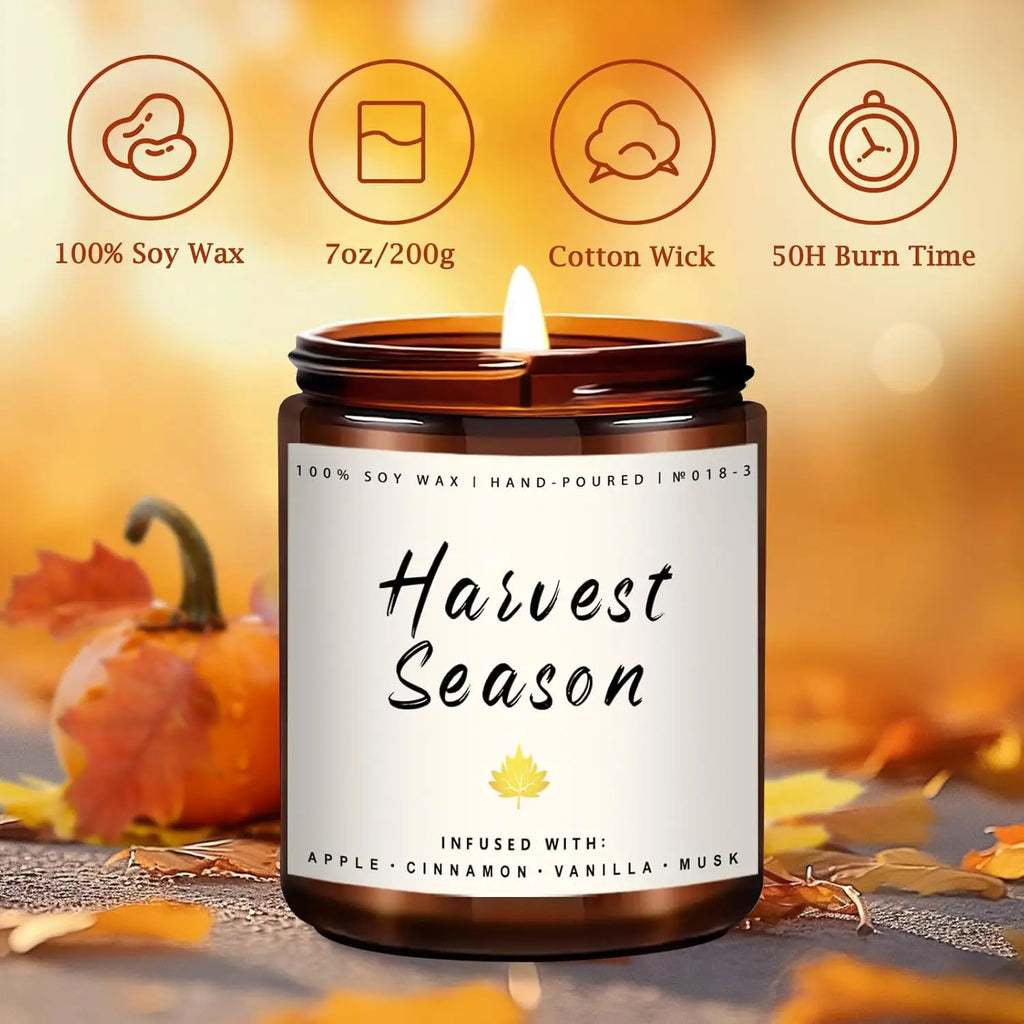 Candle Jars with Lid Fall Scented Candles for Home Soy Candles Gifts Fall Scents Candles Jar Home Decoration Birthday Candle