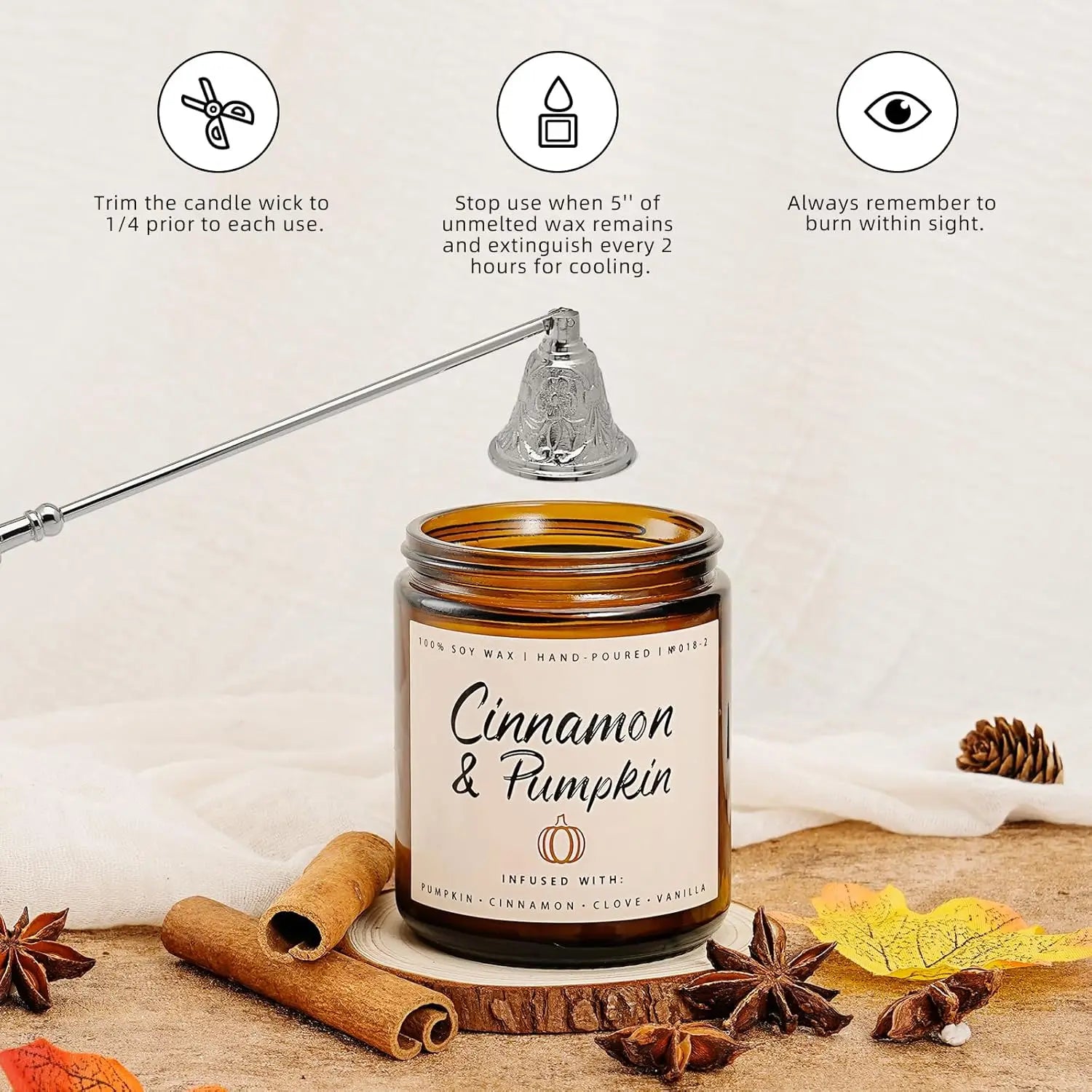 Candle Jars with Lid Fall Scented Candles for Home Soy Candles Gifts Fall Scents Candles Jar Home Decoration Birthday Candle