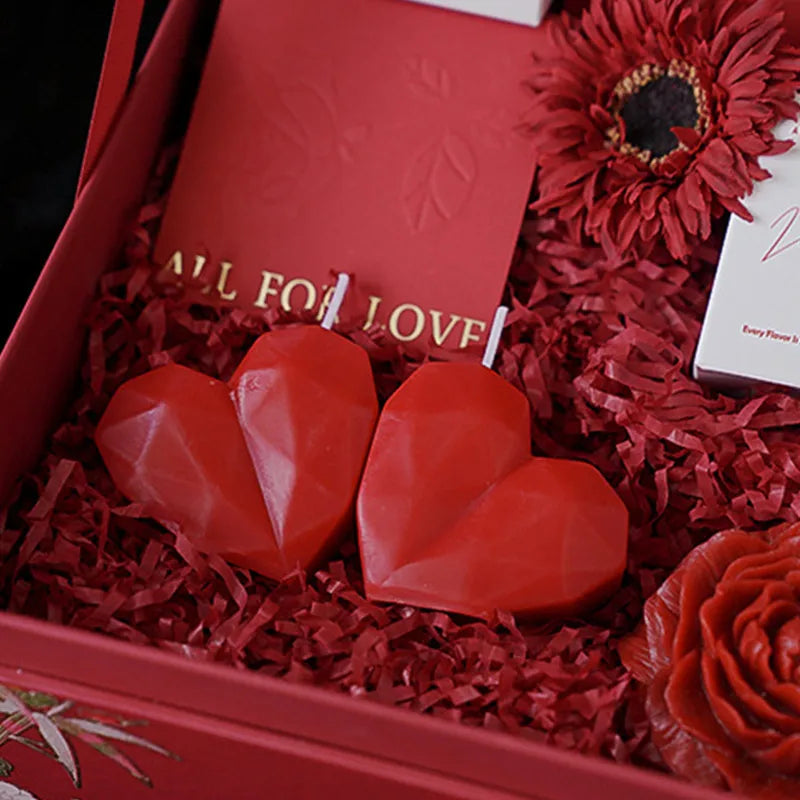 Romantic Red Love Heart Shaped Scented Candles Fragrance Aromatherapy Wax Candles Party Valentine'S Day Gifts Photo Prop